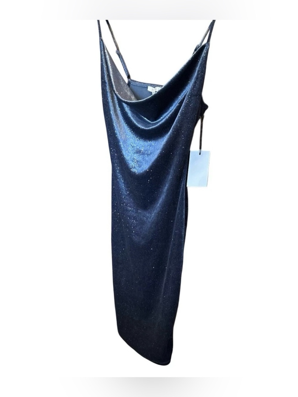 iris Sparkle Cowl Midi Dress - Navy